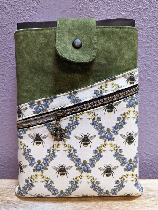Book Sleeve with Zipper Pocket--SMALL