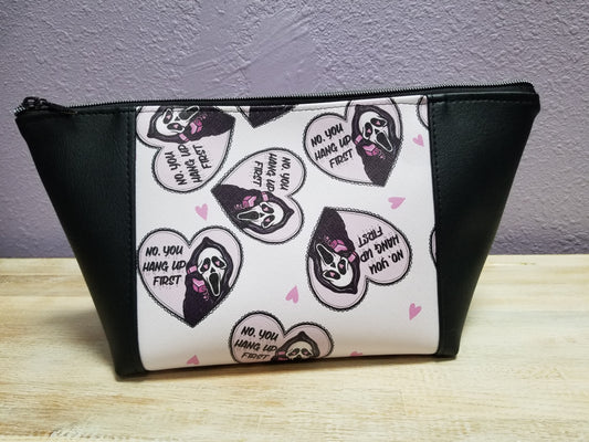 XL Beauty Bag--Custom Vinyl and Zipper--HANG UP
